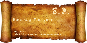 Bocskay Mariann névjegykártya