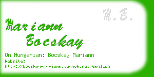 mariann bocskay business card